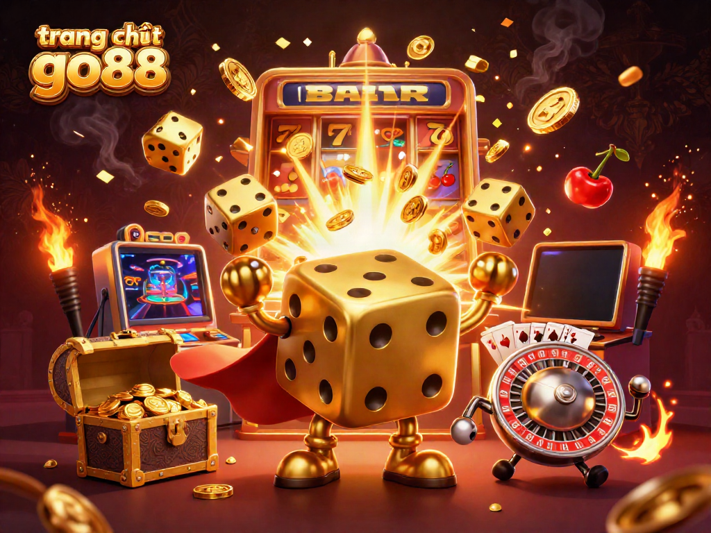 Experience the excitement of trang chủ go88 with golden dice and vibrant casino game elements.