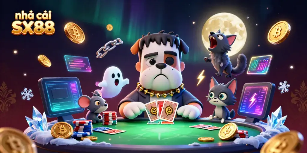 Experience thrilling card gameplay at nhà cái SX88 with a vibrant fantasy-themed casino scene.