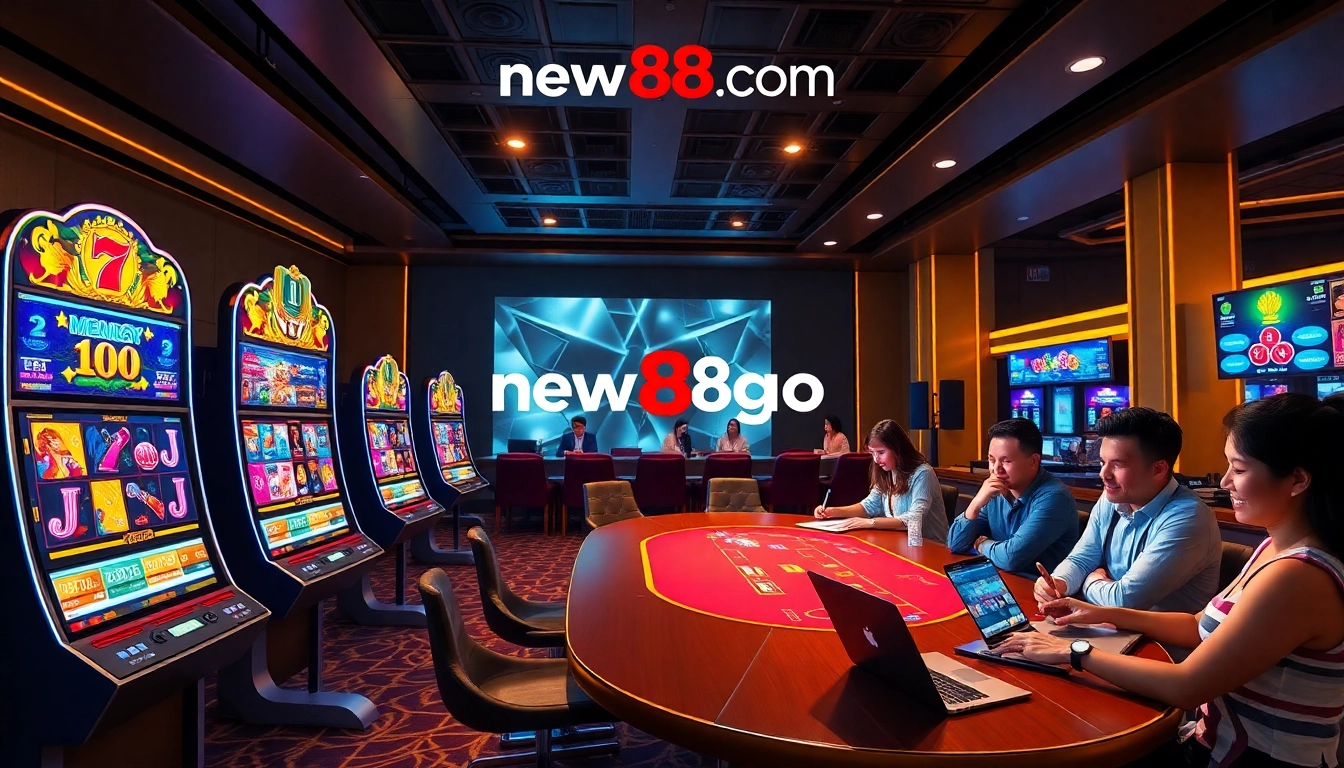 Promotional image showcasing the vibrant online casino experience at new88go.com with engaging gaming elements.