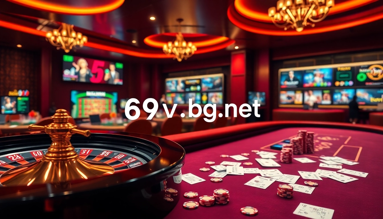 Exciting online gambling scene with casino elements showcasing 69vn.gb.net