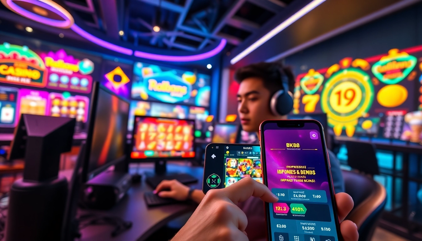 Engaged gamer enjoying an online casino experience at bk860s.com
