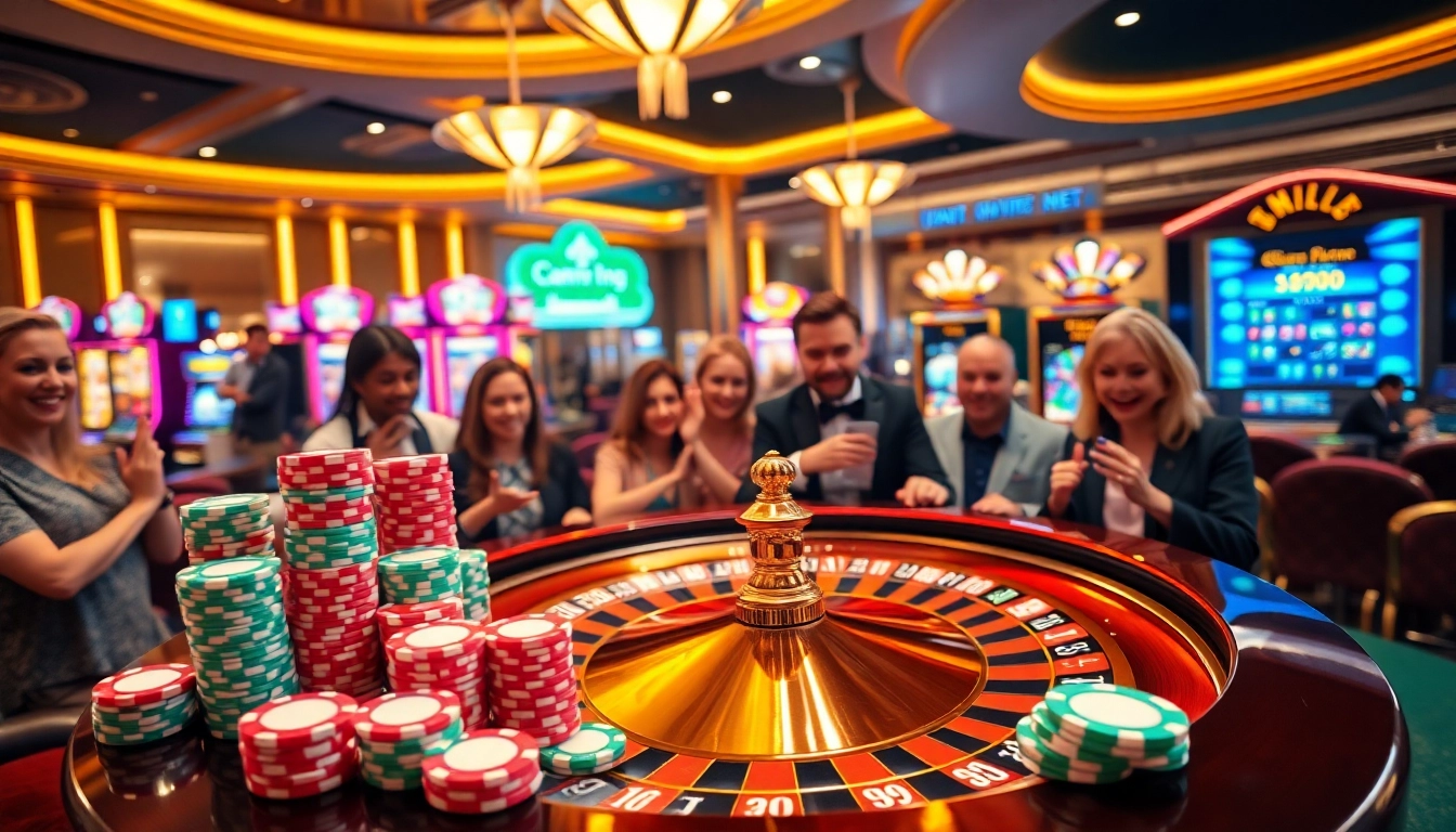 Experience thrilling gaming action at rikvip.gb.net with vibrant roulette tables and poker chips.