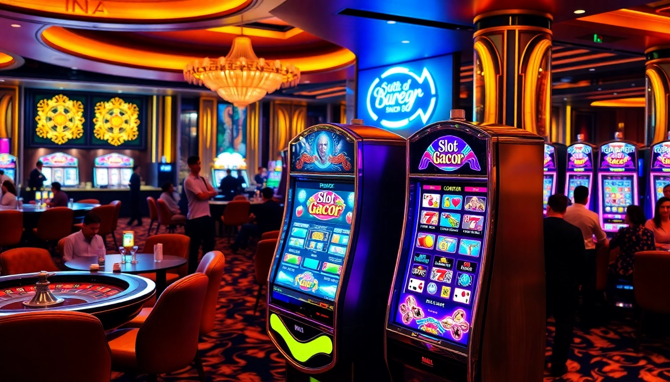 Spin the reels on a slot gacor machine to win big in a vibrant casino atmosphere.