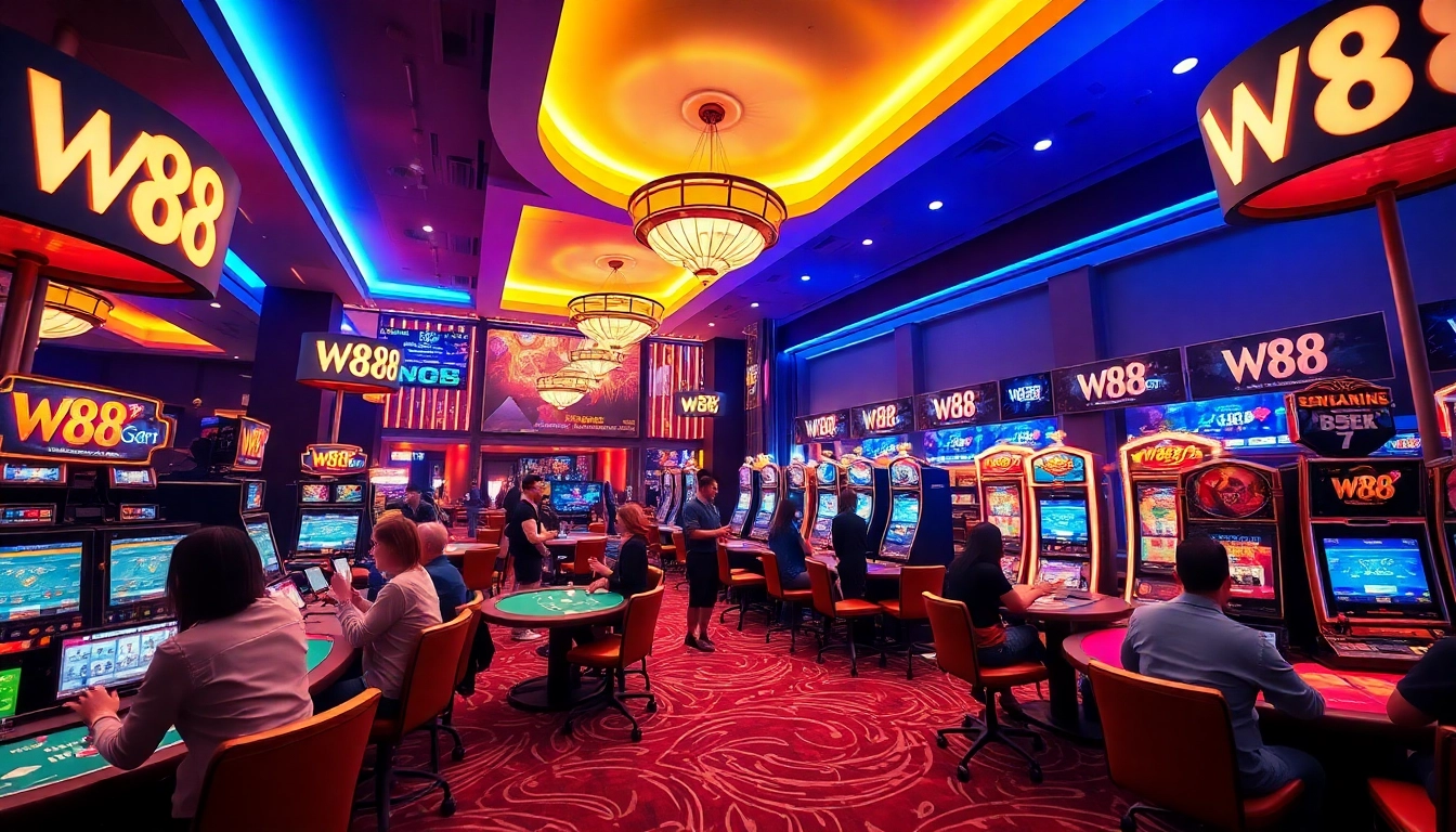 Exciting gaming scene at W88.nyc showcasing online casino action and engagement.